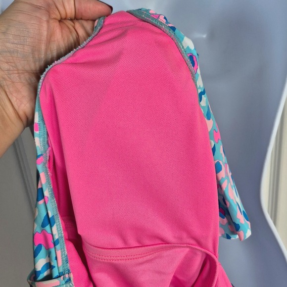 Lilly Pulitzer Delphie one-piece blue pink leopard spot print swimsuit womens 2 - Picture 13 of 13